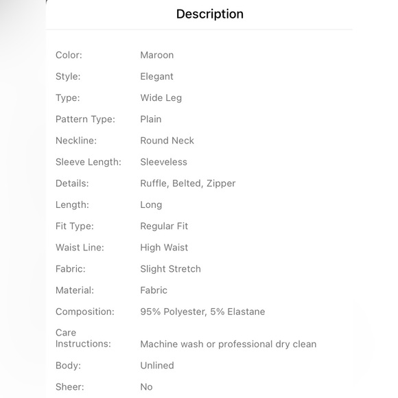 MIUSOL Ruffle Trim Belted Wide Leg Jumpsuit - Picture 7 of 8